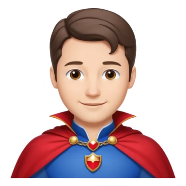 prince charming from snow white. He is brunette and has a red cape, under he's got a white shirt and a blue breast plate. He is smiling sticker