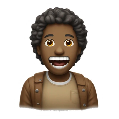 Une personne avec un doigt dans entre les dents et qui fais la timide sticker