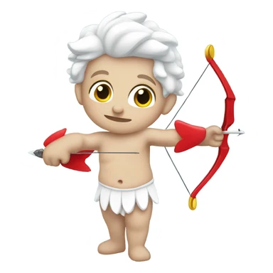 White Cupid holding a bow and areow sticker