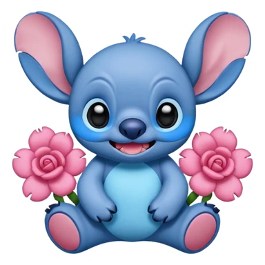 Stitch in  rosa sticker