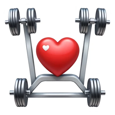heart with gym dumbells sticker