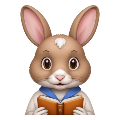 rabbit studying langage sticker