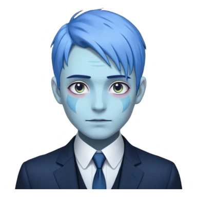 ethereal-pastel-transparent-translucent-gorgeous-spectral-dark-greyish-blue-whitish-gloomy-man-with-blue-hair-with-a-beautiful-black-suit sticker