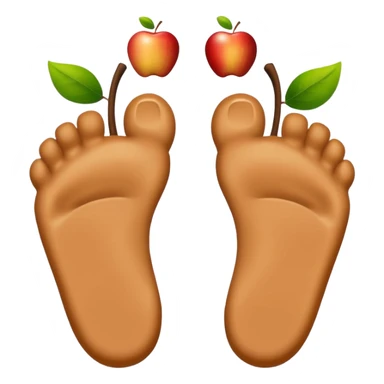 two feet soles, apple emoji style, inspired by reference image sticker