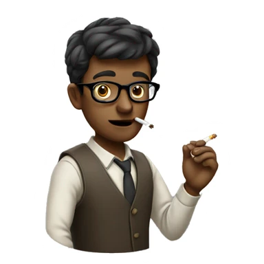 Nerd smoking a cigarette  sticker