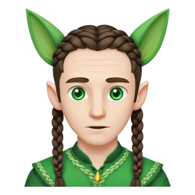 elves with braided hair man sticker