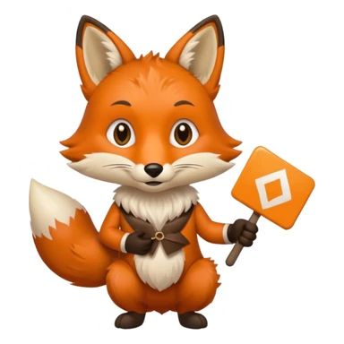 a fox HOLDING a peut-être sign sticker