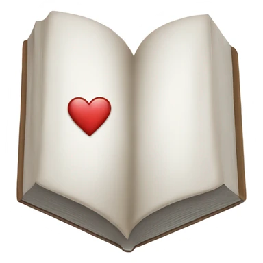 book and white heart sticker