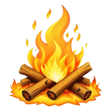 campfire with flames sticker