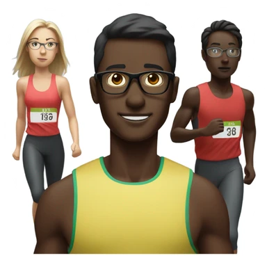 5K running, DARK SKIN, glasses, GROUP OF PEOPLE sticker