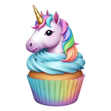  pastel rainbow unicorn cupcake sticker