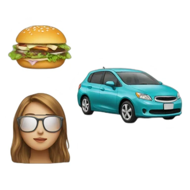 Student, food, car sticker