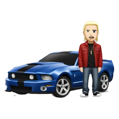 Eminem with mustang car sticker