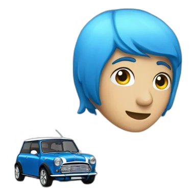 Blue Mini cooper s sticker