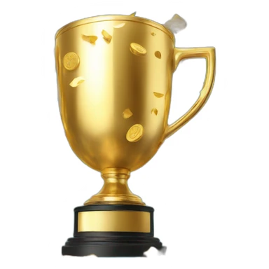 A gaming trophy surrounded by confetti to celebrate successes. sticker