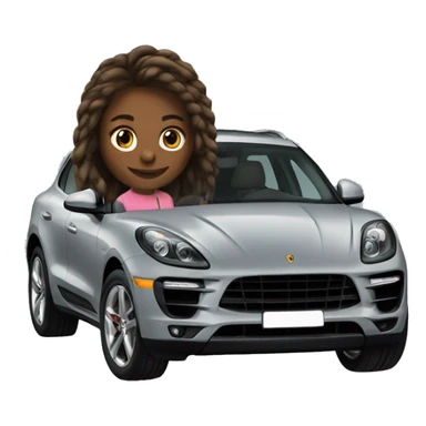 Girl driving macan sticker