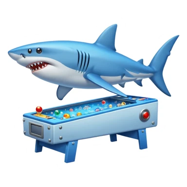 Shark playing pinball  sticker