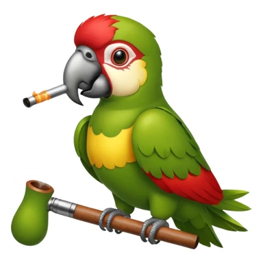 green parrot smoking pipe sticker