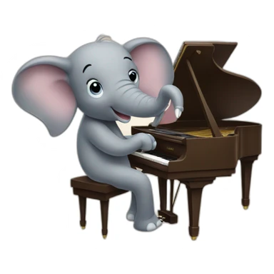 Elephant playing piano sticker