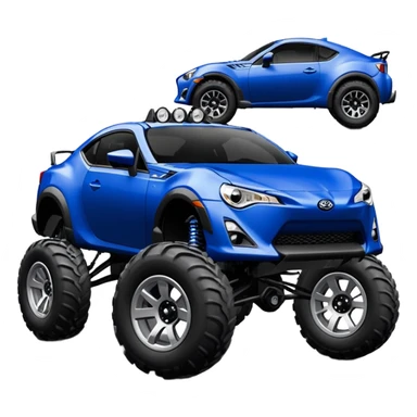 Ultramarine 2013 Off road blacked-out 4wd monster truck style scion fr-s with silver wheels  sticker