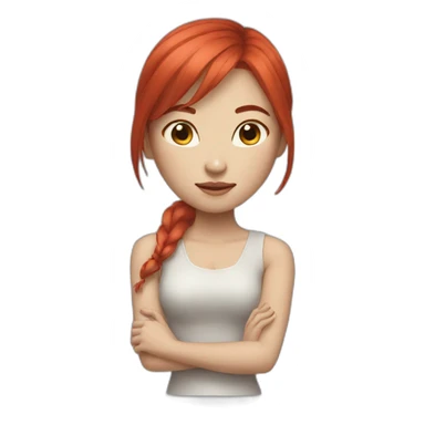 woman Chinese Red hair sticker