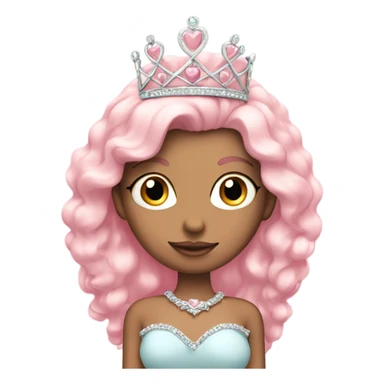 pastel pink heart with tiara sticker