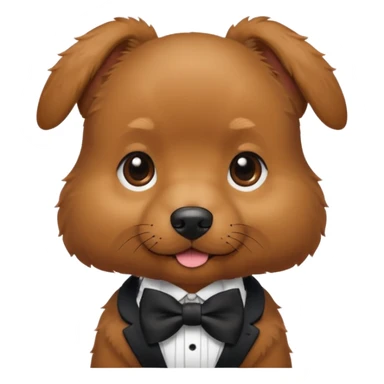 Preppy cute little brown dog sticker