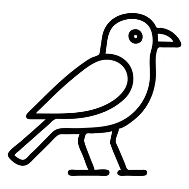 hieroglyph of a bird, modern icon style, clean and geometric sticker