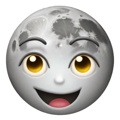 moon crazy face sticker