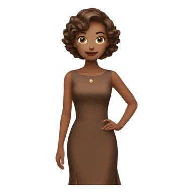 elegant girl in brown dress sticker