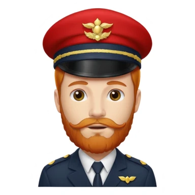 bellboy face long hair ginger bellboy red hat beard sticker