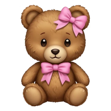 Cute teddy bear with a pink bow. sticker