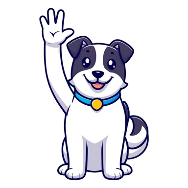A proud cartoon dog giving a perfect OK hand gesture with sparkles all around sticker