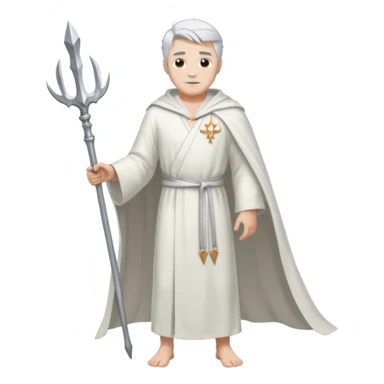 fullbody silverhair god ZEUS, white robe over shoulder, without trident sticker