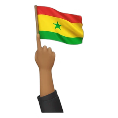 A hand raised a Kurdish flag sticker