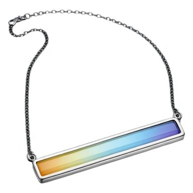 Tempering colors horizontal bar necklace  sticker