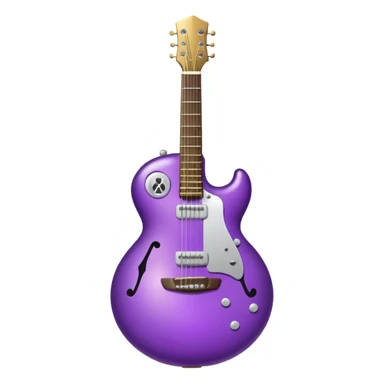 a purple Christmas ornament with a guitar sticker