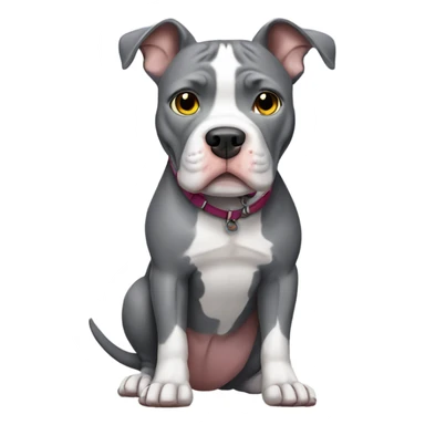 Grey pitbull wearing shoes sticker