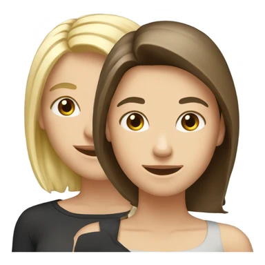 Happy Brunette hair friend and a blonde hair friend  sticker