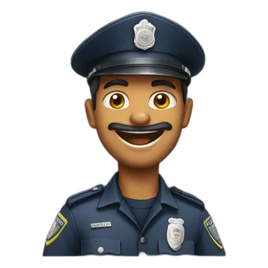 Laughing indian police sticker