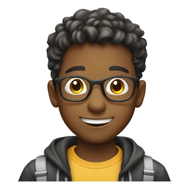 smiling boy taking selfie sticker