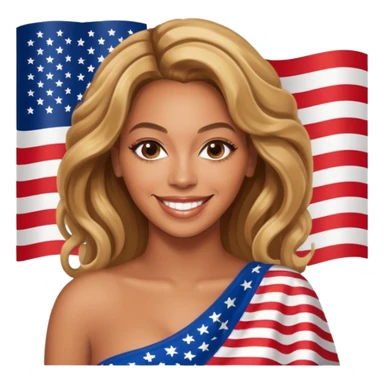 Beyonce with american flag sticker