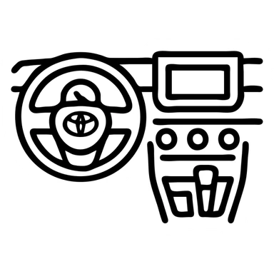 outlined icon style simple dashboard of Toyota RAV4 interior sticker