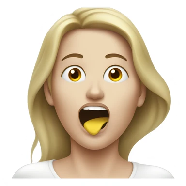 Woman lying on the ground. Ghost escaping through her mouth.  sticker