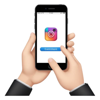 smartphone wirting an instagram comment sticker