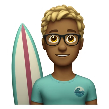 Surfer boy with glasses sticker