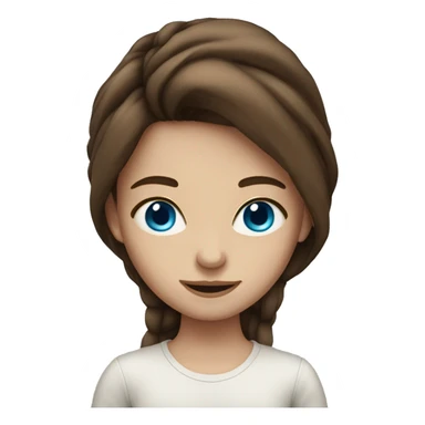 girl with extremely long brown hair, blue eyes sticker