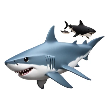 Shark flying with a cow on its back sticker