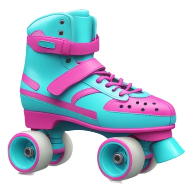 roller skate PINK AND CYAN sticker