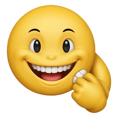 Smiley face biting an arm sticker